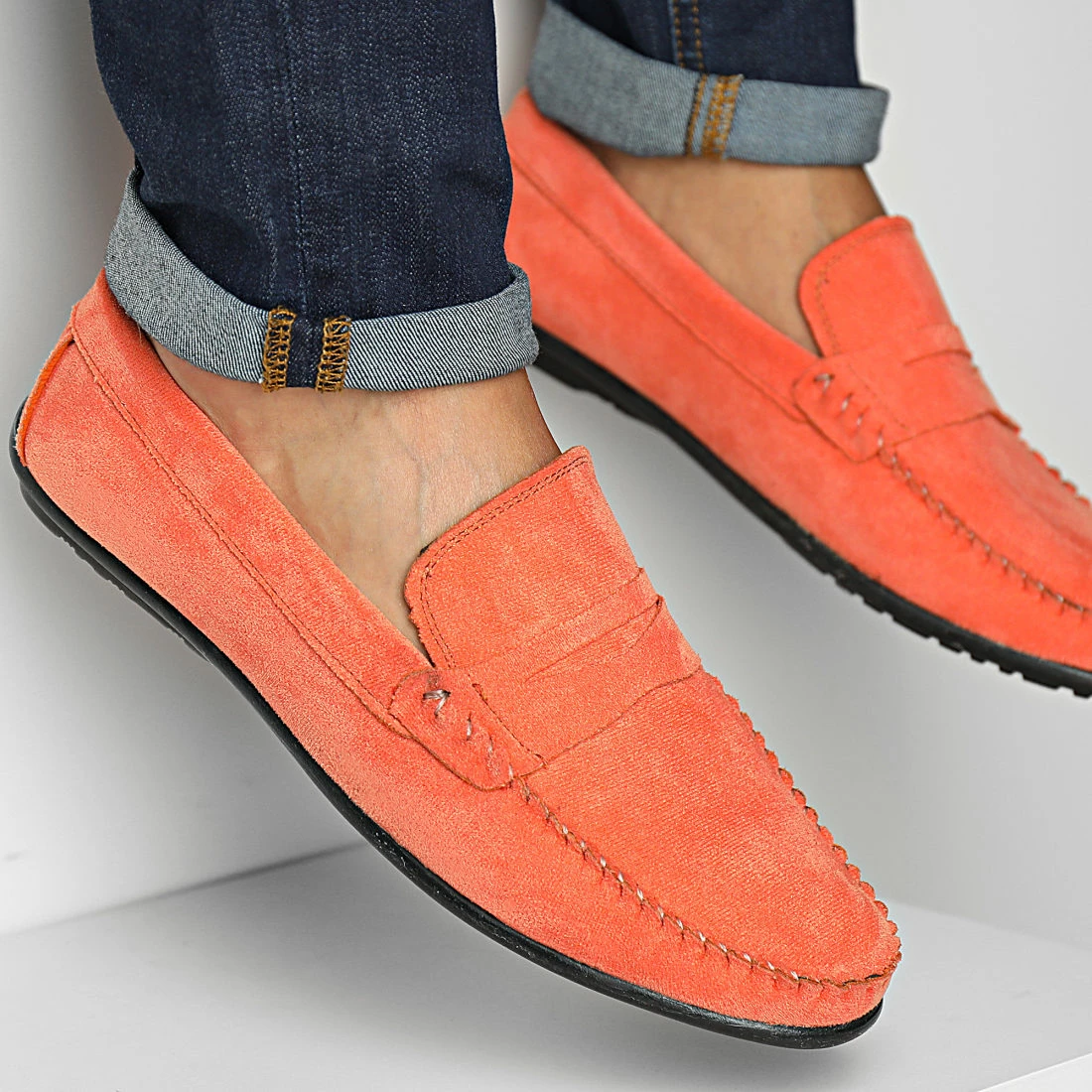 Le moins cher 🧨 Mocassins ZD001 Orange de Classic Series ✔️ 3 Le moins cher 🧨 Mocassins ZD001 Orange de Classic Series ✔️