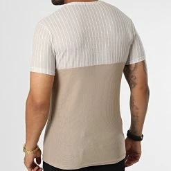 Budget 🧨 Tee 👕 Shirt A Rayures LM479 Beige de Classic Series 🔥 -Classic Series Soldes classic series 329435 LM479 BEJ 20220728T144348 04