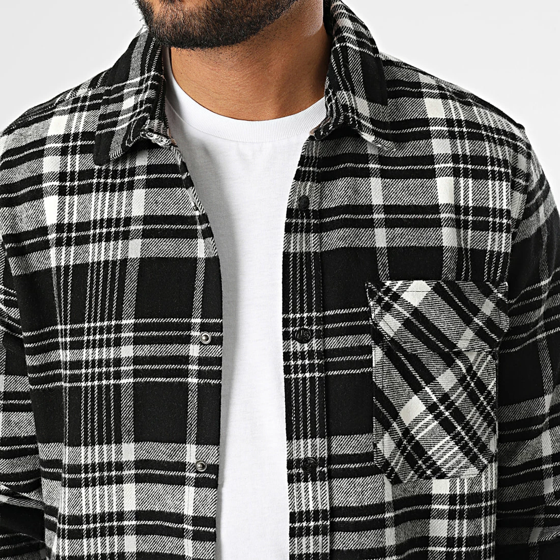 Offres 👏 Chemise Manches Longues A Carreaux H70028M11054A Noir Blanc de Classic Series 👍 4 Offres 👏 Chemise Manches Longues A Carreaux H70028M11054A Noir Blanc de Classic Series 👍 – Image 2