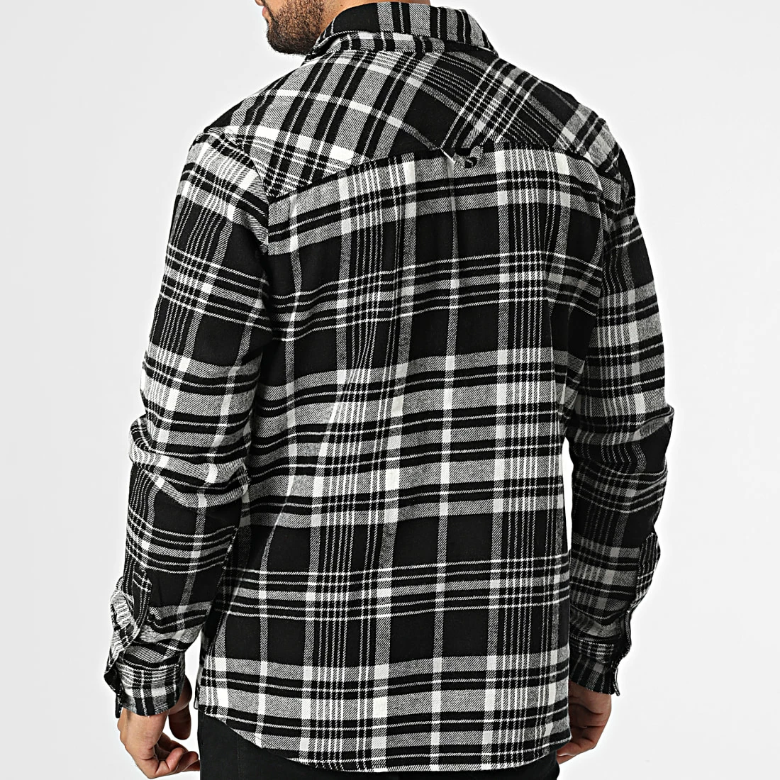 Offres 👏 Chemise Manches Longues A Carreaux H70028M11054A Noir Blanc de Classic Series 👍 6 Offres 👏 Chemise Manches Longues A Carreaux H70028M11054A Noir Blanc de Classic Series 👍 – Image 4