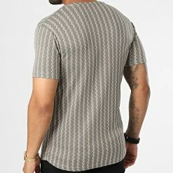 Vente flash 🎁 Tee 👕 Shirt LM461 Taupe Blanc de Classic Series 😍 -Classic Series Soldes classic series 329576 LM461 VIZON 20220728T144221 04