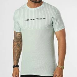 Acheter 🔔 Tee 👕 Shirt A Rayures LM479 Vert Clair de Classic Series 🔔