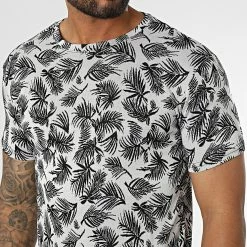 Bon marché 🎁 Tee 👕 Shirt LM458 Blanc Noir Floral de Classic Series ✨ -Classic Series Soldes classic series 329606 LM458 BEYAZ 20220727T163329 02