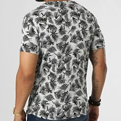 Bon marché 🎁 Tee 👕 Shirt LM458 Blanc Noir Floral de Classic Series ✨ -Classic Series Soldes classic series 329606 LM458 BEYAZ 20220727T163332 04