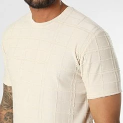 Promo 🎁 Tee 👕 Shirt A Carreaux LM369 Beige de Classic Series ✔️ -Classic Series Soldes classic series 329610 LM369 BEJ 20220728T144434 02