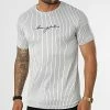 Acheter ❤️ Tee 👕 Shirt A Rayures LM463 Gris de Classic Series 🔔