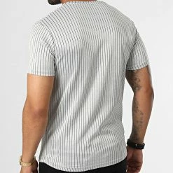 Acheter ❤️ Tee 👕 Shirt A Rayures LM463 Gris de Classic Series 🔔 -Classic Series Soldes classic series 329613 LM463 GRI 20220728T144623 04