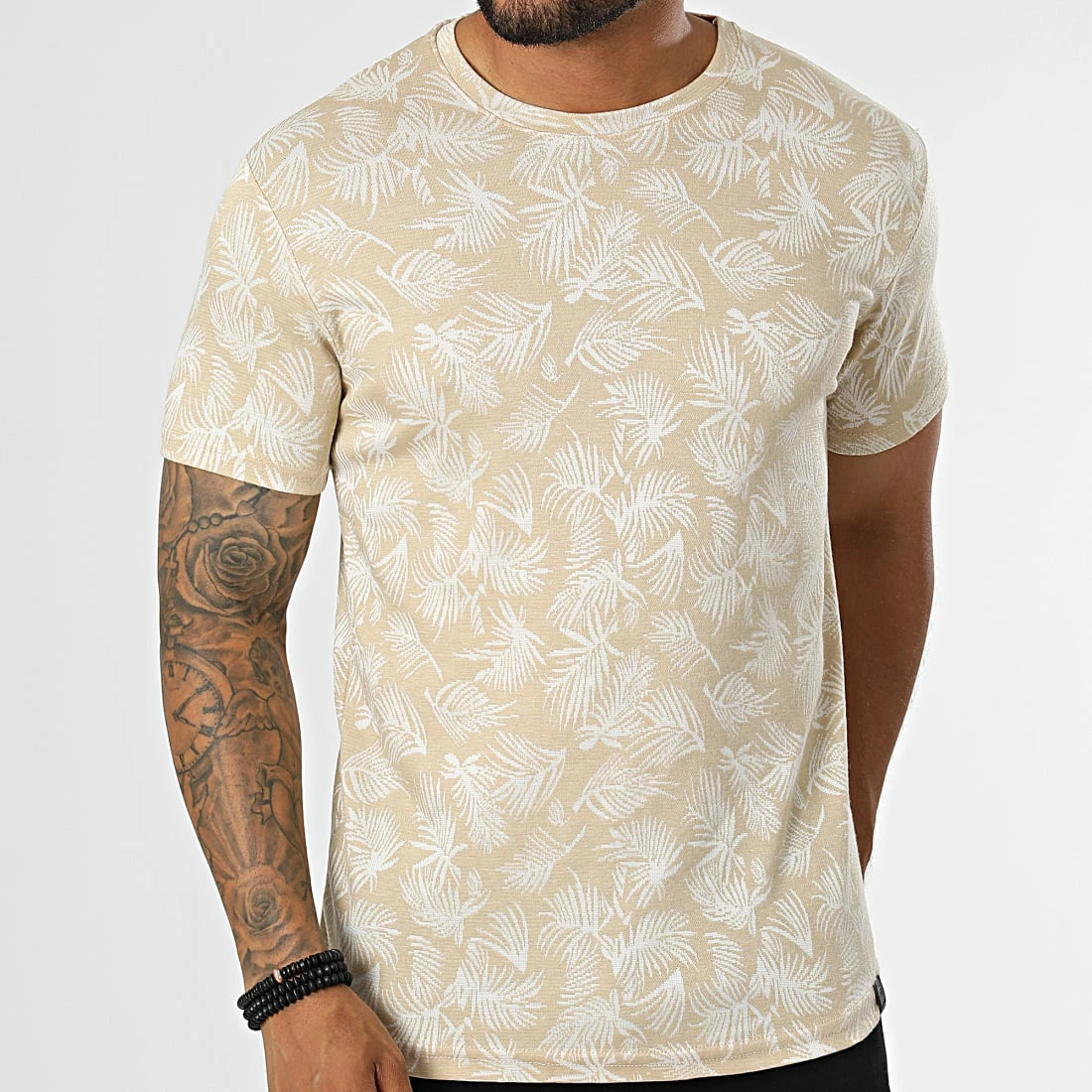 Vente flash ⭐ Tee 👚 Shirt LM458 Beige Blanc Floral de Classic Series ❤️ 5 Vente flash ⭐ Tee 👚 Shirt LM458 Beige Blanc Floral de Classic Series ❤️ – Image 3