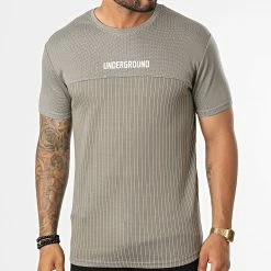 Budget 👍 Tee 👕 Shirt A Rayures LM471 Taupe de Classic Series ✨