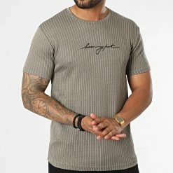 Remise 🌟 Tee 👚 Shirt A Rayures LM463 Taupe de Classic Series 👍 -Classic Series Soldes classic series 329635 LM463 VIZON 20220728T095715 03