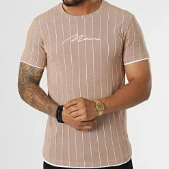 Le moins cher 🔥 Tee 👕 Shirt A Rayures LM277 Camel Chiné de Classic Series ⌛ -Classic Series Soldes classic series 329653 LM277 VIZON 20220728T144303 03