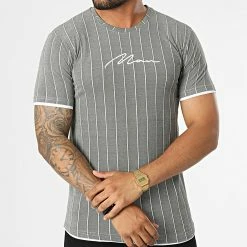 Meilleure vente 🎁 Tee 👚 Shirt A Rayures LM277 Vert Kaki Chiné de Classic Series 👏 -Classic Series Soldes classic series 329656 LM277 HAKI 20220728T144200 03