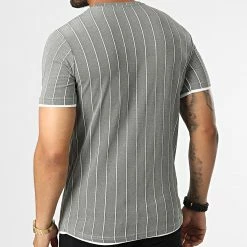 Meilleure vente 🎁 Tee 👚 Shirt A Rayures LM277 Vert Kaki Chiné de Classic Series 👏 -Classic Series Soldes classic series 329656 LM277 HAKI 20220728T144201 04