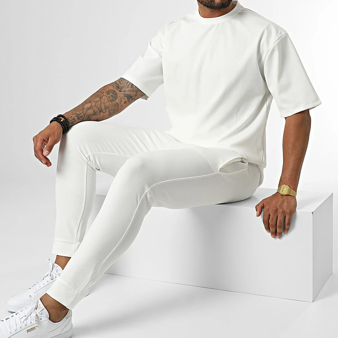 Sortie 👍 Ensemble Tee 👚 Shirt Et Pantalon Jogging MAX009 Blanc de Classic Series 🌟 3 Sortie 👍 Ensemble Tee 👚 Shirt Et Pantalon Jogging MAX009 Blanc de Classic Series 🌟