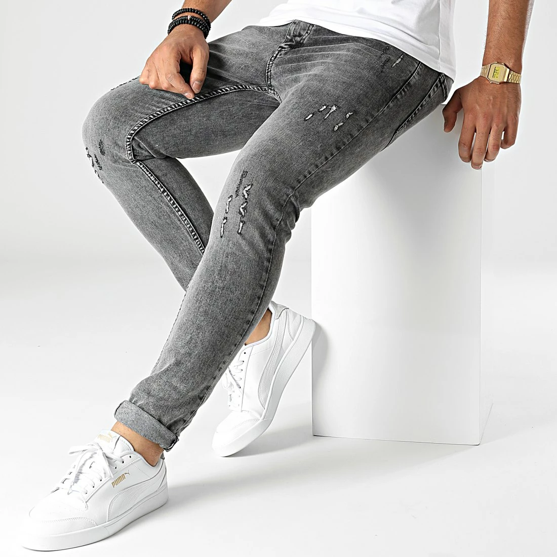 De gros 🔥 Jean Skinny 15602 Gris Anthracite Chiné de Classic Series 😀 5 De gros 🔥 Jean Skinny 15602 Gris Anthracite Chiné de Classic Series 😀 – Image 3