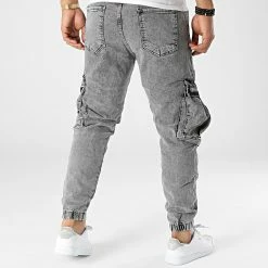 Le moins cher 💯 Pantalon Cargo Denim 15144 Gris Chiné de Classic Series 🌟 -Classic Series Soldes classic series 329745 15144 FUME 20220727T152414 04
