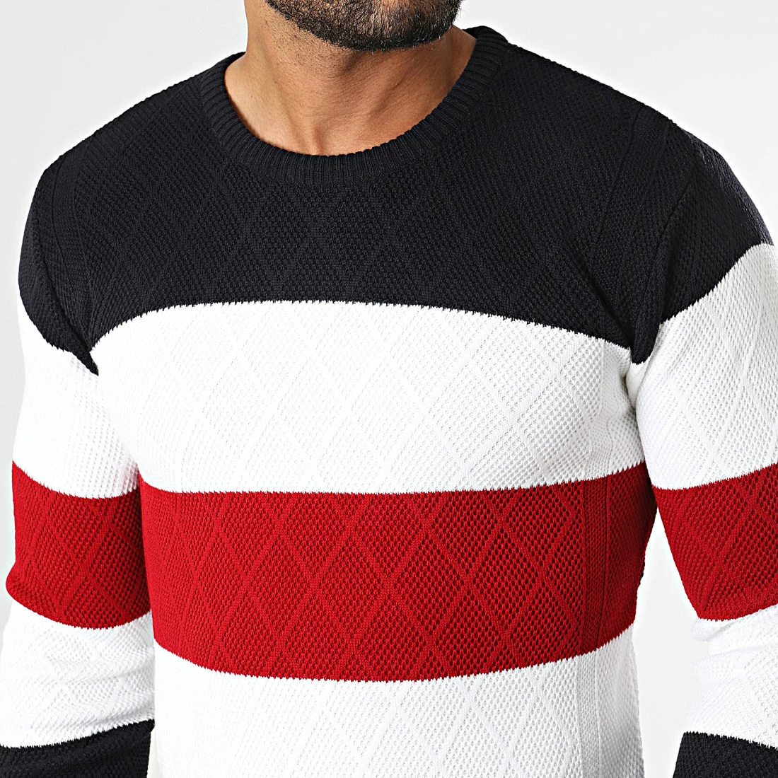 Budget 🎁 Pull 52278 Beige Clair Bleu Marine Rouge de Classic Series 😉 4 Budget 🎁 Pull 52278 Beige Clair Bleu Marine Rouge de Classic Series 😉 – Image 2