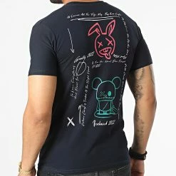 Vente flash 🎁 Tee 👕 Shirt BES179 Bleu Marine de Classic Series 🔔 -Classic Series Soldes classic series 330009 BES179 NAVY 20220728T160649 04