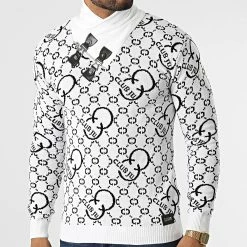 Nouveau 🔥 Pull Col Amplified 52235 Blanc de Classic Series 😀 -Classic Series Soldes classic series 330826 52235 BLANC 20220805T103021 03