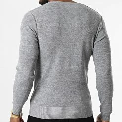 Sortie 😀 Pull Col V G1812 Gris Chiné de Classic Series ❤️ -Classic Series Soldes classic series 332015 G1812 GREY 20220811T152506 04