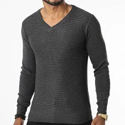 Acheter 🔔 Pull Col V G1812 Gris Anthracite de Classic Series 💯