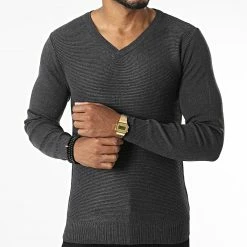 Acheter 🔔 Pull Col V G1812 Gris Anthracite de Classic Series 💯 -Classic Series Soldes classic series 332017 G1812 DARK GREY 20220811T152524 03