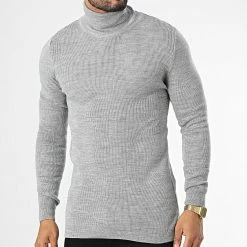 Budget ⭐ Pull Col Roulé 1406 Gris Chiné de Classic Series 😍