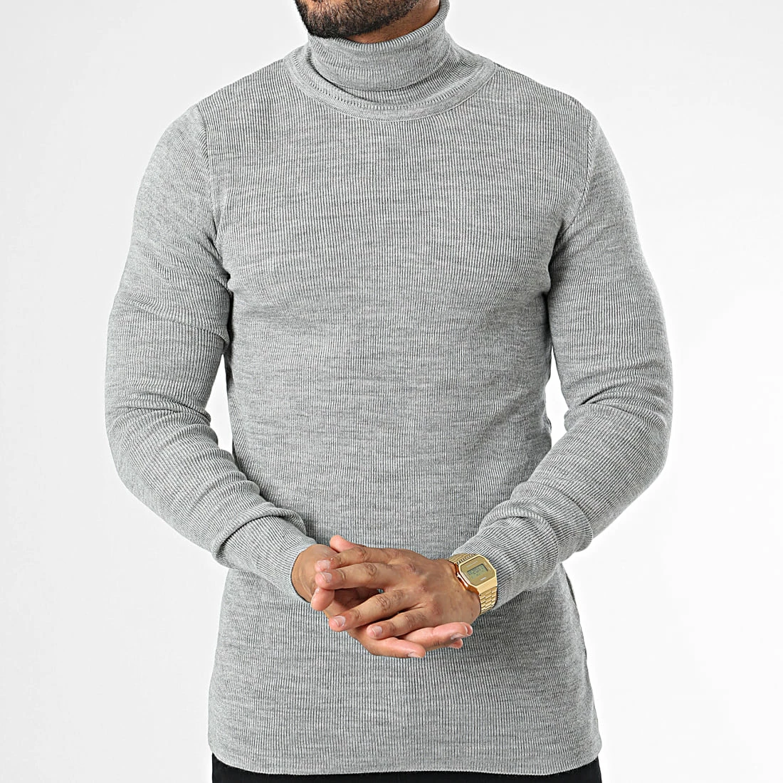 Budget ⭐ Pull Col Roulé 1406 Gris Chiné de Classic Series 😍 5 Budget ⭐ Pull Col Roulé 1406 Gris Chiné de Classic Series 😍 – Image 3