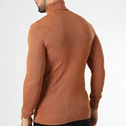 Tout neuf ⌛ Pull Col Roulé 1406 Camel de Classic Series 🎁 -Classic Series Soldes classic series 334666 1406 MARRON 20220902T162032 04