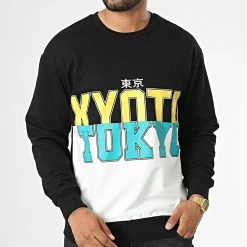 Meilleure vente ⌛ Sweat Crewneck GK-1065 Noir de Classic Series 🥰 -Classic Series Soldes classic series 335157 GK 1065 BLACK 20220901T151654 03