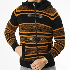 Offres 🛒 Gilet Zippé Capuche 3000 Noir Orange de Classic Series 🛒