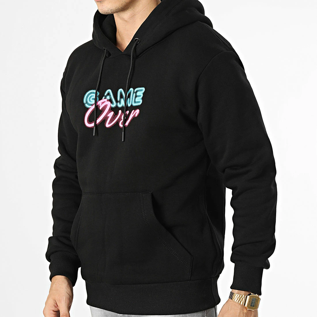 Promo 😉 Sweat Capuche GK-1128 Noir de Classic Series ✔️ 6 Promo 😉 Sweat Capuche GK-1128 Noir de Classic Series ✔️ – Image 4