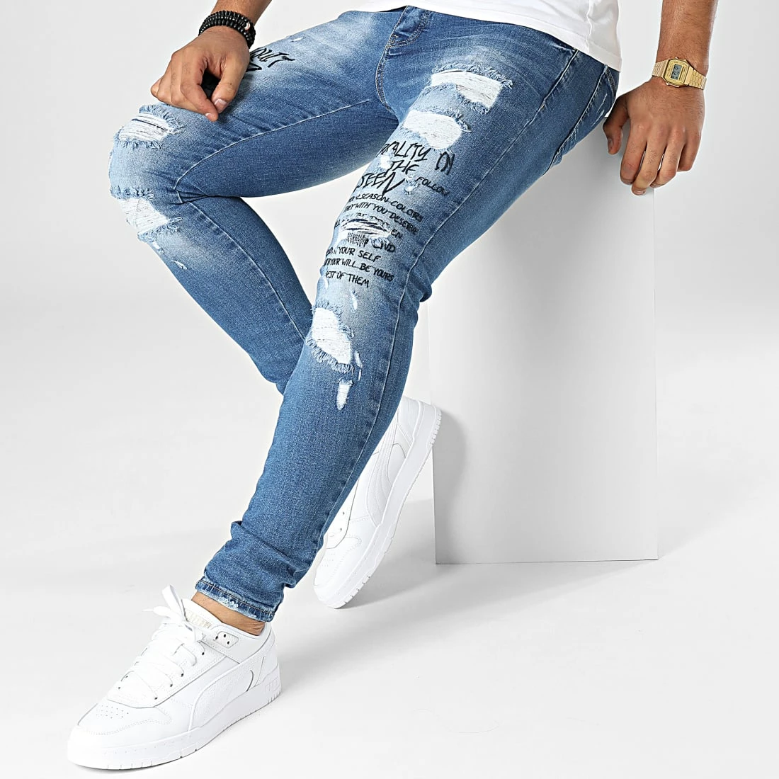 Meilleure vente 💯 Jean Skinny DHZ-3623 Bleu Wash de Classic Series 🎁 5 Meilleure vente 💯 Jean Skinny DHZ-3623 Bleu Wash de Classic Series 🎁 – Image 3