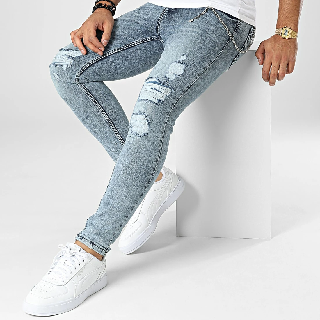 Promo 😀 Jean Skinny DHZ-3846 Bleu Wash de Classic Series 🧨 5 Promo 😀 Jean Skinny DHZ-3846 Bleu Wash de Classic Series 🧨 – Image 3