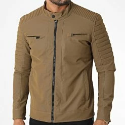 Le moins cher ⌛ Veste Biker 117 Marron de Classic Series 🛒 -Classic Series Soldes classic series 336571 117 HAKI 20220915T151809 03