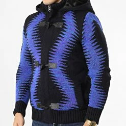 Meilleur prix 👏 Gilet Zippé Capuche 3003 Bleu Marine de Classic Series 👍