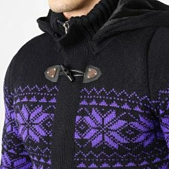 Meilleur prix ❤️ Gilet Capuche 3001 Bleu Marine Violet de Classic Series ❤️ -Classic Series Soldes classic series 336747 3001 BLUE 20220912T155411 02