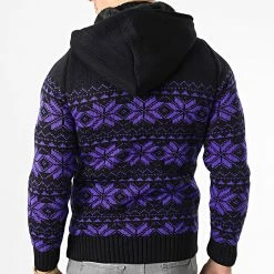 Meilleur prix ❤️ Gilet Capuche 3001 Bleu Marine Violet de Classic Series ❤️ -Classic Series Soldes classic series 336747 3001 BLUE 20220912T155414 04