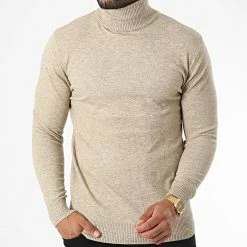 Vente flash 👏 Pull Col Roulé 6741 Beige Chiné de Classic Series ⭐ -Classic Series Soldes classic series 337010 6741 BEIGE 20220915T151520 03