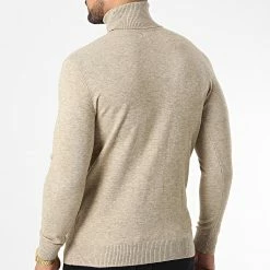 Vente flash 👏 Pull Col Roulé 6741 Beige Chiné de Classic Series ⭐ -Classic Series Soldes classic series 337010 6741 BEIGE 20220915T151522 04