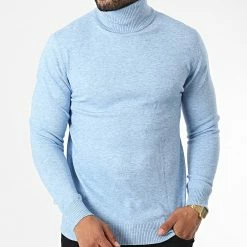 Meilleur prix ✨ Pull Col Roulé 6741 Bleu Clair Chiné de Classic Series 🌟 -Classic Series Soldes classic series 337011 6741 BLEU CHINE 20220915T151554 03