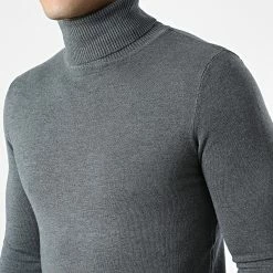 Promo 🌟 Pull Col Roulé J663 Gris Chiné de Classic Series 👏 -Classic Series Soldes classic series 338028 J663 9 20220921T154439 02