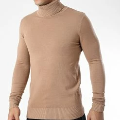 Budget 😀 Pull Col Roulé J663 Camel Clair de Classic Series 😉