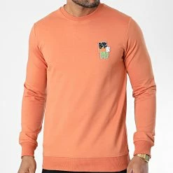 Bon marché 🧨 Sweat Crewneck 9058 Orange de Classic Series 👍
