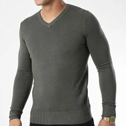 Remise 🧨 Pull J662 Vert Kaki de Classic Series ⭐