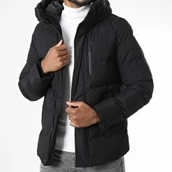 Coupon 🔔 Doudoune Capuche 9355 Noir de Classic Series 🧨