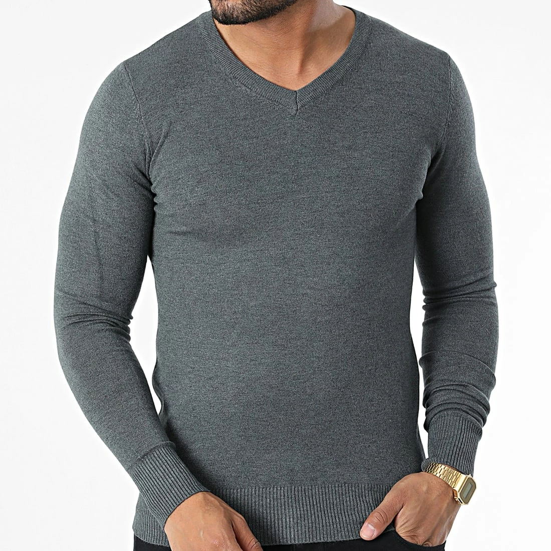 Grosses soldes 🔥 Pull J662 Gris Anthracite Chiné de Classic Series 👏 5 Grosses soldes 🔥 Pull J662 Gris Anthracite Chiné de Classic Series 👏 – Image 3