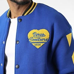 Remise 🎁 Veste Teddy 7421 Bleu Jaune de Classic Series ✔️ -Classic Series Soldes classic series 338225 7421 BLUE 20220923T155613 02