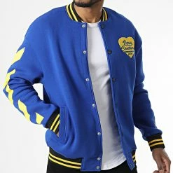 Remise 🎁 Veste Teddy 7421 Bleu Jaune de Classic Series ✔️ -Classic Series Soldes classic series 338225 7421 BLUE 20220923T155614 03