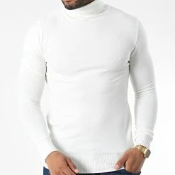 De gros 😍 Pull Col Roulé J663 Beige Clair de Classic Series 🎁